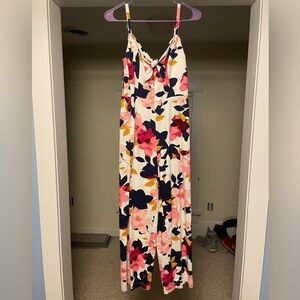 Old Navy Women’s Tie-Front Linen-Blend Cami Jumpsuit w Adjustable Straps, size M